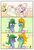 Size: 1372x2024 | Tagged: safe, artist:duragan, baihe (tfh), paprika (tfh), pom (tfh), tianhuo (tfh), alpaca, dragon, hybrid, lamb, longma, sheep, them's fightin' herds, amused, blushing, colored sketch, comedy, comic, community related, forced shipping, one sided shipping, shipping denied, sketch, unamused