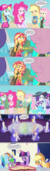 Size: 1630x5611 | Tagged: safe, artist:silverbuller, edit, edited screencap, screencap, applejack, fluttershy, pinkie pie, rainbow dash, rarity, sci-twi, spike, sunset shimmer, twilight sparkle, equestria girls, equestria girls specials, g4, my little pony equestria girls: forgotten friendship, beach, clothes, culture clash, culture shock, humane five, humane seven, humane six, one-piece swimsuit, pinkie pie swimsuit, sci-twi swimsuit, swimsuit, we don't normally wear clothes