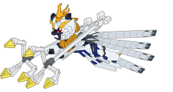 Size: 4221x2263 | Tagged: safe, artist:gmaplay, oc, oc:banshee, kirin, pony, armor, gundam, gundam narrative, kirin oc, machine, mecha, mobile suit, mobile suit gundam, robotic arm, solo