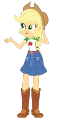 Size: 1900x3966 | Tagged: safe, artist:gmaplay, applejack, constructive criticism, equestria girls, g4, my little pony equestria girls: better together, my little pony equestria girls: choose your own ending, arm behind head, solo