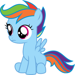 Size: 1920x1926 | Tagged: safe, rainbow dash, scootaloo, pegasus, pony, g4, female, filly, foal, implied rainbow dash, mare, palette swap, recolor, simple background, solo, transparent background