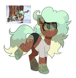 Size: 2981x3068 | Tagged: safe, artist:crazysketch101, oc, earth pony, pony, moss, solo, wood