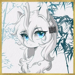 Size: 3000x3000 | Tagged: safe, oc, oc:青影流枫, kirin, bamboo, kirin oc, minecraft, solo