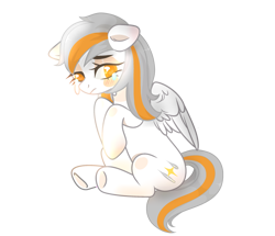 Size: 2200x1888 | Tagged: artist needed, safe, oc, oc only, oc:daodao, pegasus, crying, folded wings, pegasus oc, simple background, sitting, transparent background, wings