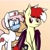 Size: 3000x3000 | Tagged: safe, artist:aaathebap, nurse redheart, oc, oc:aaaaaaaaaaa, bat pony, pony, g4, bat pony oc, duo, sick, stethoscope