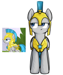 Size: 744x884 | Tagged: safe, artist:aaathebap, g4, female, guardsmare, mare, royal guard, unamused