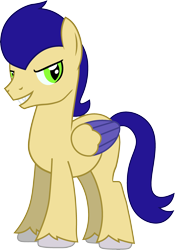 Size: 2159x3093 | Tagged: safe, artist:raxdunn, derpibooru exclusive, oc, oc:chicken claws, pegasus, disguise, disguised changeling, evil smile, fangs, pegasus oc, scar, show accurate, simple background, smiling, transparent background