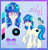 Size: 3790x3964 | Tagged: safe, artist:elusivepurple, dj pon-3, vinyl scratch, oc, pony, unicorn, g4, alternate cutie mark, commission, glasses, gradient background, horn, kinsona, nonbinary, reference sheet, solo