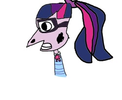 Size: 730x596 | Tagged: safe, sci-twi, twilight sparkle, human, equestria girls, g4, bow, circle, hyperpigmentation, purple hair, solo, triangle nose