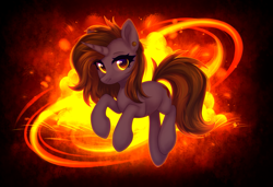 Size: 2165x1480 | Tagged: safe, artist:avrameow, oc, oc only, oc:aurora shinespark, pony, unicorn, cloud, ear piercing, earring, gift art, golden eyes, horn, jewelry, looking at you, orange background, piercing, simple background, smiling, smiling at you