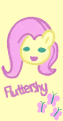 Size: 1080x2059 | Tagged: safe, artist:cui5255365, fluttershy, pegasus, pony, g4, :d, character name, cute, cutie mark, digital art, head only, name, open mouth, open smile, shyabetes, smiling