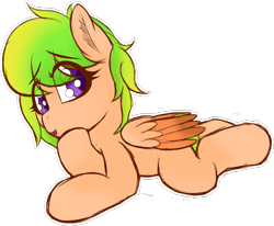 Size: 2892x2386 | Tagged: safe, artist:frosthawkpone, oc, oc only, oc:dune raindrops, pegasus, female, filly, foal, lying down