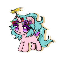 Size: 1758x1758 | Tagged: safe, oc, oc only, oc:tidal flash, oc:潮汐闪光, pegasus, floral head wreath, flower, simple background, solo, transparent background