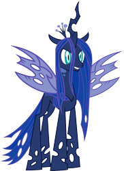 Size: 1823x2499 | Tagged: safe, queen chrysalis, changeling, g4, implied princess luna, palette swap, recolor, solo