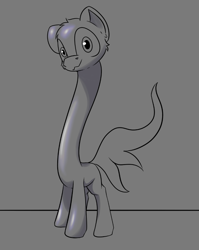 Size: 709x891 | Tagged: safe, artist:cotarsis, oc, oc only, oc:lnp12.1, pony, gray background, long neck, looking at you, simple background, sketch, solo