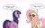 Size: 3000x1944 | Tagged: safe, artist:simpledoggo, fluttershy, twilight sparkle, alicorn, pegasus, pony, g4, crying, duo, duo female, female, lesbian, musk, open mouth, sad, ship:twishy, shipping, simple background, smell, smelly, twilight sparkle (alicorn), white background