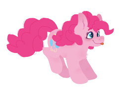 Size: 2336x1684 | Tagged: safe, artist:ponykeda, pinkie pie, earth pony, pony, g4, :p, cute, diapinkes, female, fluffy, lineless, mare, ponk, simple background, solo, tongue out, transparent background