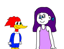 Size: 2600x2000 | Tagged: safe, artist:mjegameandcomicfan89, rarity, bird, human, woodpecker, equestria girls, g4, closed mouth, clothes, cute, duo, female, male, raribetes, simple background, smiling, tank top, the new woody woodpecker show, white background, woody woodpecker, woody woodpecker (series)