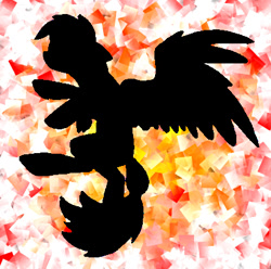 Size: 423x420 | Tagged: safe, artist:rysunkowasucharia, pegasus, pony, abstract background, silhouette, solo, spread wings, wings