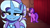 Size: 1366x768 | Tagged: safe, artist:thebatfang, amethyst star, sparkler, trixie, pony, unicorn, g4, butt, cape, clothes, duo, duo female, female, hat, horn, mare, smiling, smug, stage, trixie's cape, trixie's hat