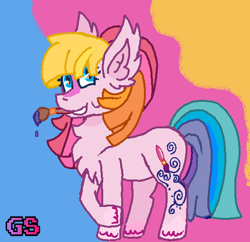 Size: 528x511 | Tagged: safe, artist:gamingstarluigisin, toola-roola, earth pony, pony, g3, paintbrush