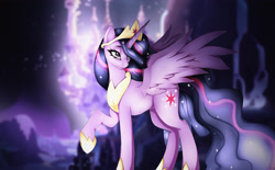 Size: 3894x2415 | Tagged: safe, artist:affeliii, twilight sparkle, alicorn, pony, g4, my little pony: friendship is magic, the last problem, crown, high res, jewelry, older, older twilight, older twilight sparkle (alicorn), raised hoof, regalia, twilight sparkle (alicorn)