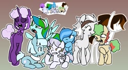 Size: 1421x779 | Tagged: safe, artist:zombiechixx, earth pony, pegasus, pony, unicorn, g4, battle for dream island, book (battle for dream island), cloaked, cutie mark, dora (battle for dream island), female, folded wings, gaty (battle for dream island), glasses, gradient background, horn, ice cube (battle for dream island), lollipop (battle for dream island), male, mare, ponified, saw (battle for dream island), sitting, spread wings, stallion, standing, taco (battle for dream island), tail, team, teardrop (battle for dream island), wings