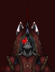 Size: 1751x2268 | Tagged: safe, oc, oc only, oc:starry storm, anthro, adeptus mechanicus, crossover, mechanical, red eye, solo, warhammer (game), warhammer 40k