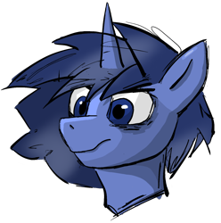 Size: 1460x1471 | Tagged: safe, artist:dynoscord, oc, oc only, pony, unicorn, blue eyes, blue mane, horn, male, simple background, solo, transparent background