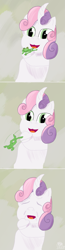 Size: 677x2610 | Tagged: safe, artist:tiska, sweetie belle, frog, g4, solo