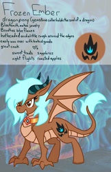 Size: 1284x1982 | Tagged: safe, artist:edgelordhedgelord, oc, oc only, oc:frozen ember, dracony, dragon, hybrid, solo