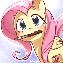 Size: 2048x2048 | Tagged: safe, artist:izuchi, fluttershy, pegasus, pony, g4, blushing, green eyes, solo