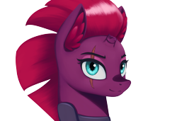 Size: 2500x1710 | Tagged: safe, artist:mrscroup, fizzlepop berrytwist, tempest shadow, unicorn, equestria at war mod, g4, armor, broken horn, ear fluff, horn, scar, simple background, solo, transparent background