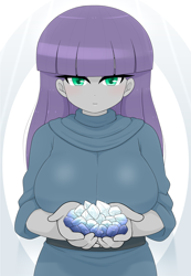 Size: 1668x2405 | Tagged: safe, artist:batipin, maud pie, human, equestria girls, g4, breasts, busty maud pie, female, rock, solo