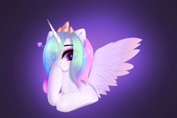 Size: 3600x2400 | Tagged: safe, artist:bilibili_princess暮光, princess celestia, g4, gradient background, looking at you, solo