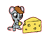 Size: 400x300 | Tagged: safe, artist:king-koder, oc, oc only, oc:littlepip, mouse, fallout equestria, cheese, food, mousified, ms paint, simple background, solo, species swap, transparent background
