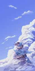 Size: 2348x4780 | Tagged: safe, artist:jsunlight, oc, oc only, pegasus, pony, cloud, lying down, lying on a cloud, on a cloud, outdoors, phone wallpaper, sky, solo, wings