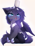 Size: 2411x3174 | Tagged: safe, artist:magnaluna, princess luna, alicorn, pony, g4, blush lines, blushing, chest fluff, coffee, crown, cute, ear fluff, female, hoof shoes, horn, jewelry, lunabetes, majestic as fuck, mare, mug, partially open wings, peytral, princess shoes, regalia, simple background, sitting, solo, tongue out, white background, wings