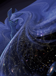 Size: 1500x2048 | Tagged: safe, artist:blue ink, princess luna, alicorn, pony, g4, chest fluff, collarbone, constellation hair, ethereal mane, female, galaxy mane, impossibly large mane, impossibly long mane, long mane, mare, mesh, solo, space, starry mane, sternocleidomastoid, universe