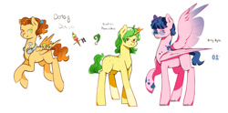 Size: 1268x630 | Tagged: safe, artist:dawnalightz, oc, oc only, pegasus, pony, unicorn, horn, simple background, white background