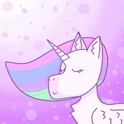 Size: 768x768 | Tagged: safe, artist:horseygator, princess celestia, alicorn, pony, g4, pink background, simple background, solo