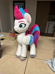Size: 1536x2048 | Tagged: safe, artist:larsen toys, photographer:graymaneshadow, zipp storm, pegasus, pony, g5, bracelet, female, irl, jewelry, mare, photo, plushie, solo