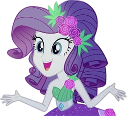 Size: 2765x2520 | Tagged: safe, edit, edited screencap, editor:mrtoonlover83, screencap, rarity, human, equestria girls, g4, my little pony equestria girls: better together, pinkie sitting, background removed, bare shoulders, belt, clothes, crystal gala dress, cute, dress, eyeshadow, flower, flower in hair, hairstyle, makeup, one shoulder, open mouth, open smile, simple background, sleeveless, sleeveless dress, smiling, solo, transparent background