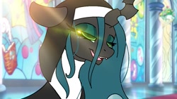 Size: 983x553 | Tagged: safe, artist:tamers12345, queen chrysalis, alicorn, pony, my little pony the movie: the death of trixie lulamoon, g4, light rays, nun