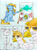 Size: 1426x1938 | Tagged: safe, artist:angyel, artist:vedont, derpibooru exclusive, oc, oc only, oc:beaky, oc:brave blossom, fish, griffon, pegasus, fanfic:yellow feathers, duo, fish bowl, math, meme