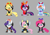 Size: 1754x1240 | Tagged: safe, artist:dashubiru, applejack, fluttershy, pinkie pie, rainbow dash, rarity, twilight sparkle, alicorn, earth pony, pegasus, unicorn, g4, crossover, eye clipping through hair, eyelashes visible through hair, gray background, kamen rider, kamen rider gavv, kamen rider geats, kamen rider gotchard, kamen rider revice, kamen rider saber, kamen rider zero one, mane six, simple background, twilight sparkle (alicorn)
