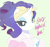 Size: 2274x2126 | Tagged: safe, artist:9r9ia, rarity, pony, unicorn, g4, alternate hairstyle, bathrobe, bust, clothes, female, green background, headband, high res, hoof hold, horn, lidded eyes, looking at you, mare, mug, robe, simple background, smiling, smiling at you, solo
