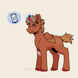 Size: 1813x1813 | Tagged: safe, artist:joongbug_arts, alicorn, pony, ateez, ear piercing, earring, hongjoong, hourglass, jewelry, k-pop, magic, male, piercing, ponified, simple background, solo, stallion, telekinesis, unshorn fetlocks, white background