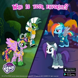 Size: 1080x1080 | Tagged: safe, gameloft, rainbow dash, rarity, twilight sparkle, zecora, alicorn, pegasus, unicorn, zebra, g4, horn, twilight sparkle (alicorn)
