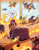 Size: 1034x1330 | Tagged: safe, artist:natalie haines, idw, official comic, pipp petals, queen haven, thunder flap, pegasus, pony, g5, my little pony: case of the missing puff, spoiler:comic, spoiler:g5comic, cellphone, chaos, dialogue, emanata, female, fire, flying, hoof hold, mare, meme, pegasus royal guard, phone, pipp's phone, royal guard, sitting, smartphone, solo focus, speech bubble, this is fine, unnamed character, unnamed pony